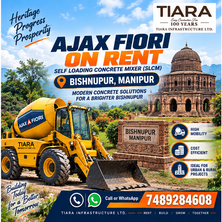 Ajax Fiori self-loading concrete mixer available for rental enquiries in Bishnupur, Manipur