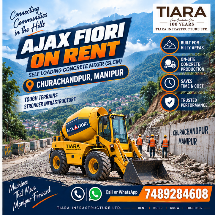 Ajax Fiori self-loading concrete mixer available for rental enquiries in Churachandpur, Manipur
