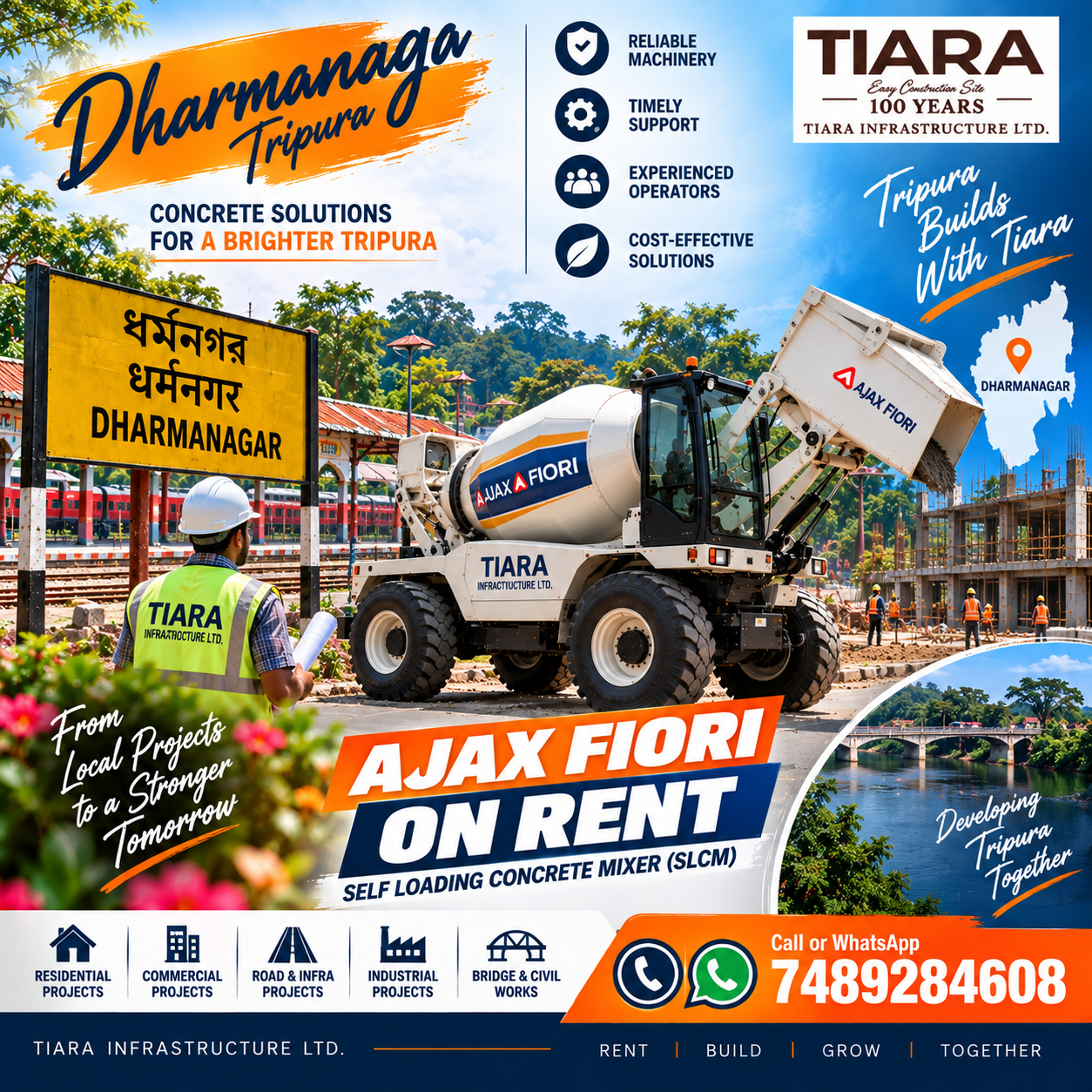 Ajax Fiori on rent in Dharmanagar, Tripura self-loading concrete mixer