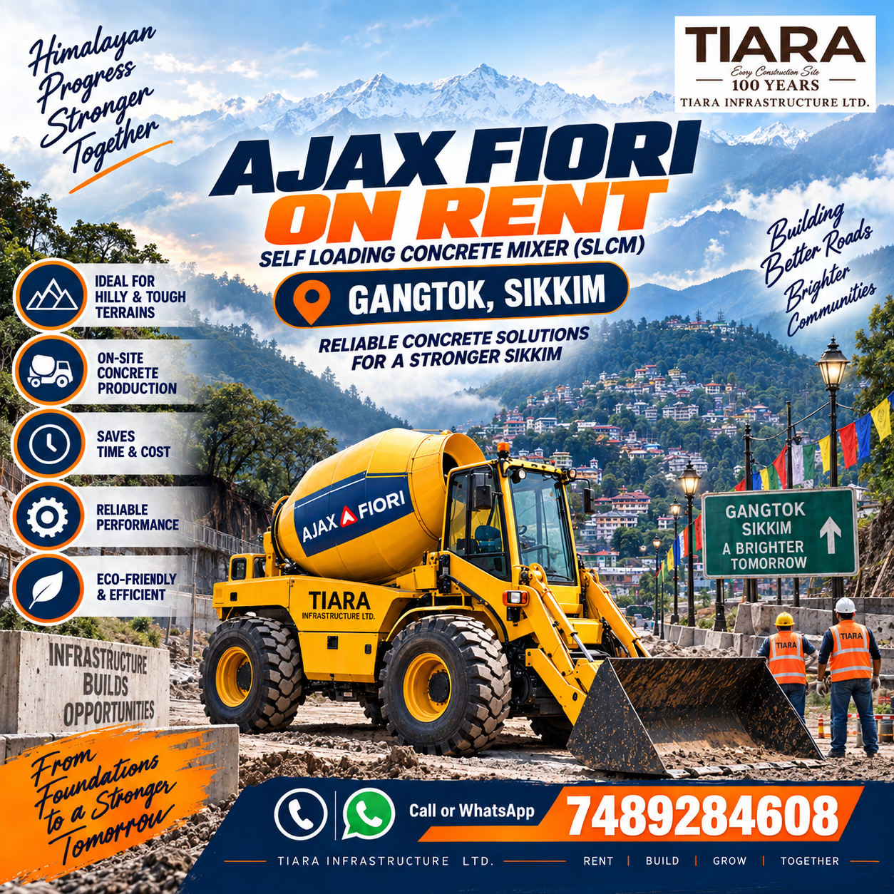 Ajax Fiori on rent in Gangtok, Sikkim self-loading concrete mixer