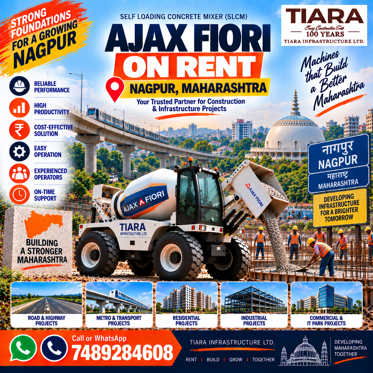 Ajax Fiori on rent in Nagpur, Maharashtra self-loading concrete mixer