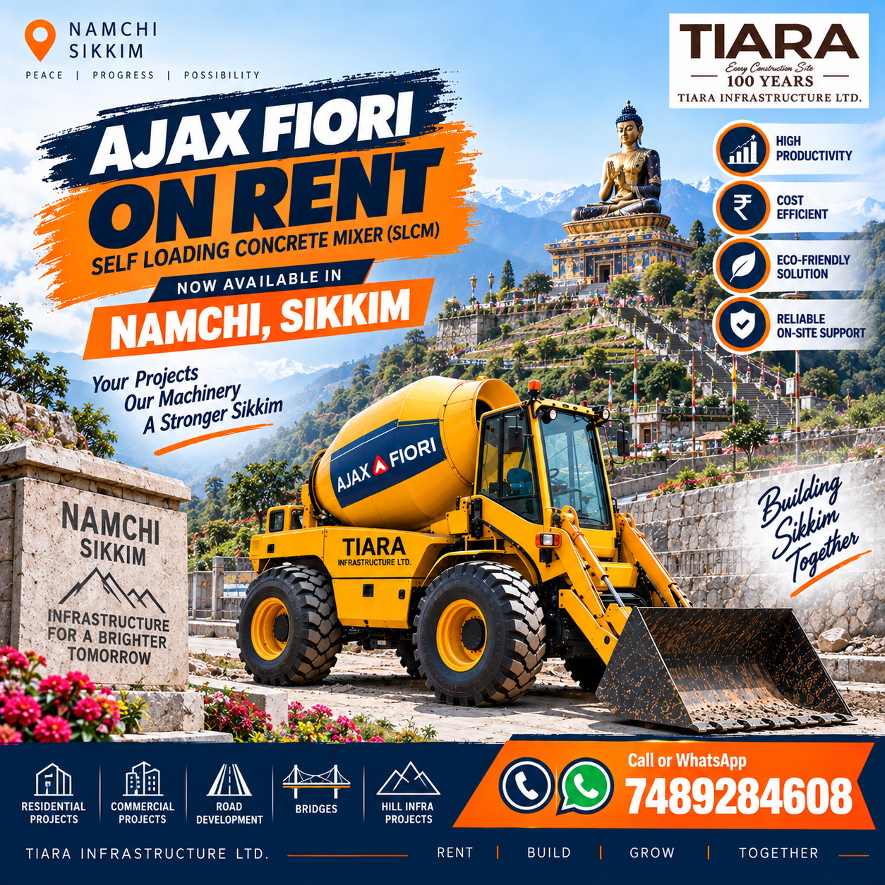 Ajax Fiori on rent in Namchi, Sikkim self-loading concrete mixer