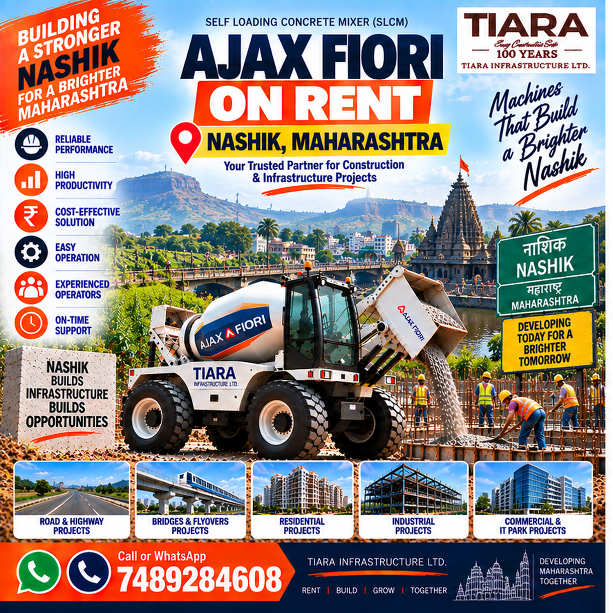 Ajax Fiori on rent in Nashik, Maharashtra self-loading concrete mixer