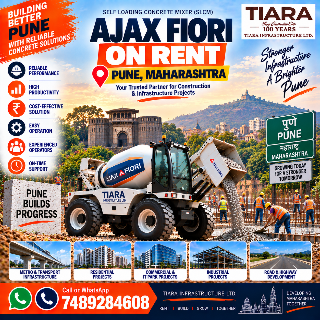 Ajax Fiori on rent in Pune, Maharashtra self-loading concrete mixer