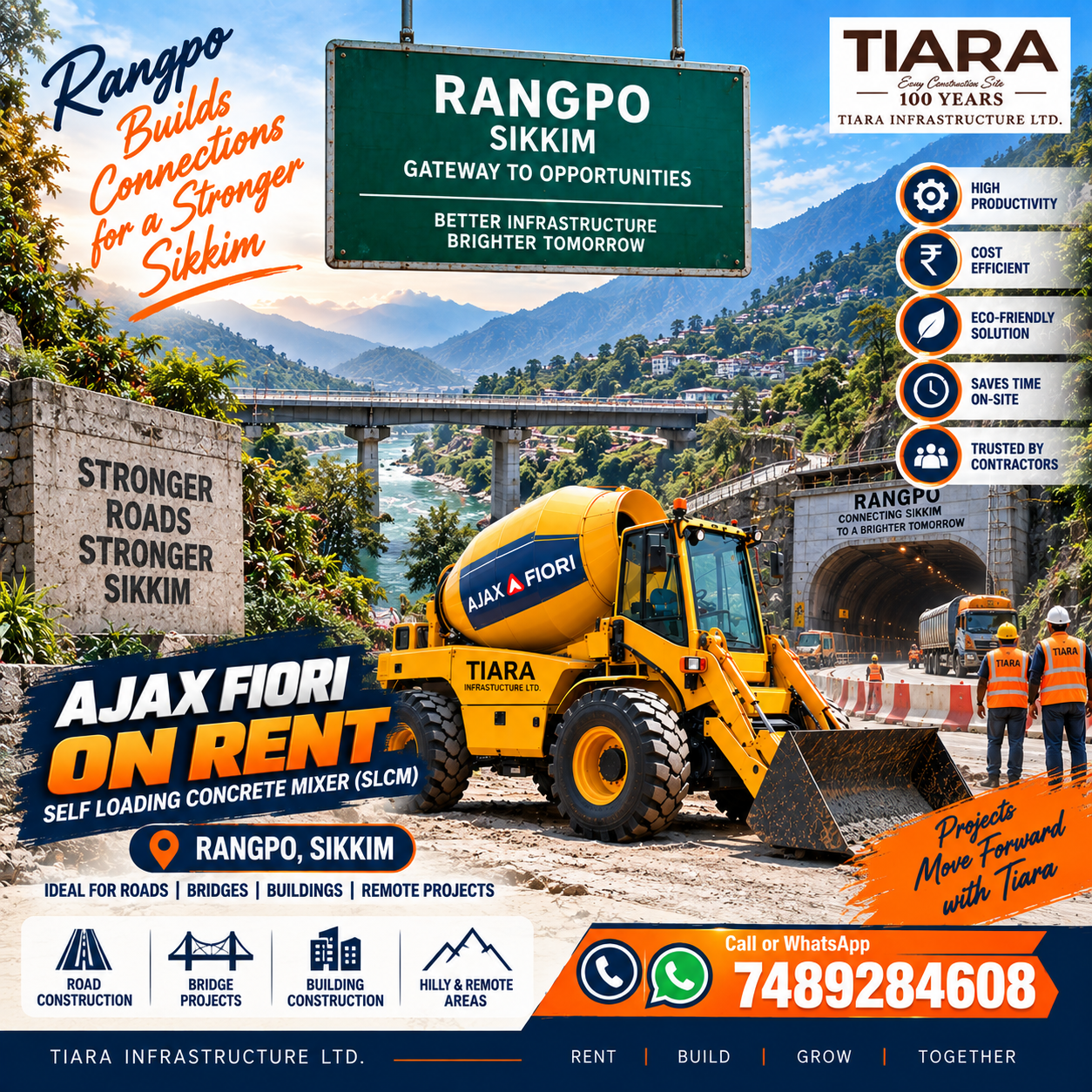 Ajax Fiori on rent in Rangpo, Sikkim self-loading concrete mixer