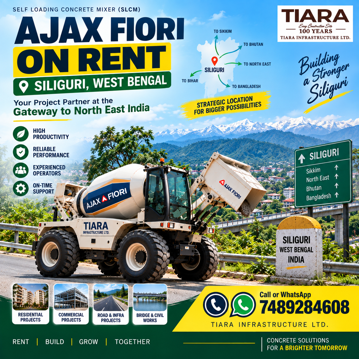 Ajax Fiori on rent in Siliguri, West Bengal self-loading concrete mixer