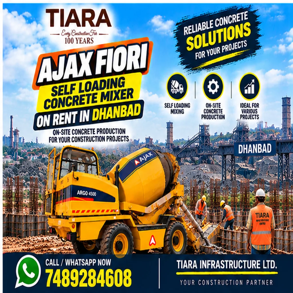 Self Loading Concrete Mixer for rental enquiries in Dhanbad