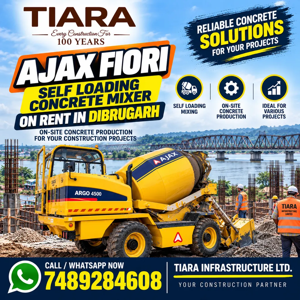 Self Loading Concrete Mixer for rental enquiries in Dibrugarh