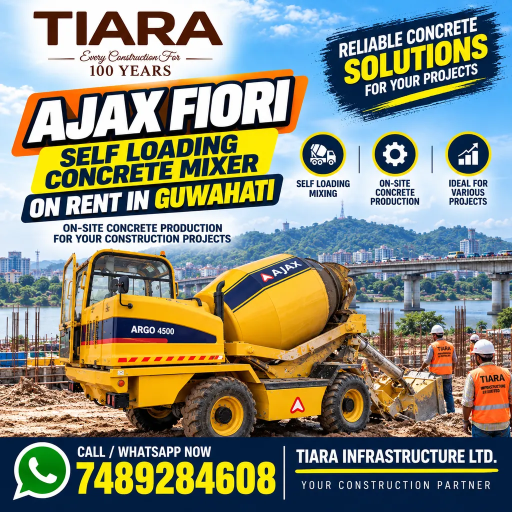 Self Loading Concrete Mixer for rental enquiries in Guwahati