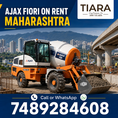 Ajax Fiori on rent in Maharashtra and self loading concrete mixer rental