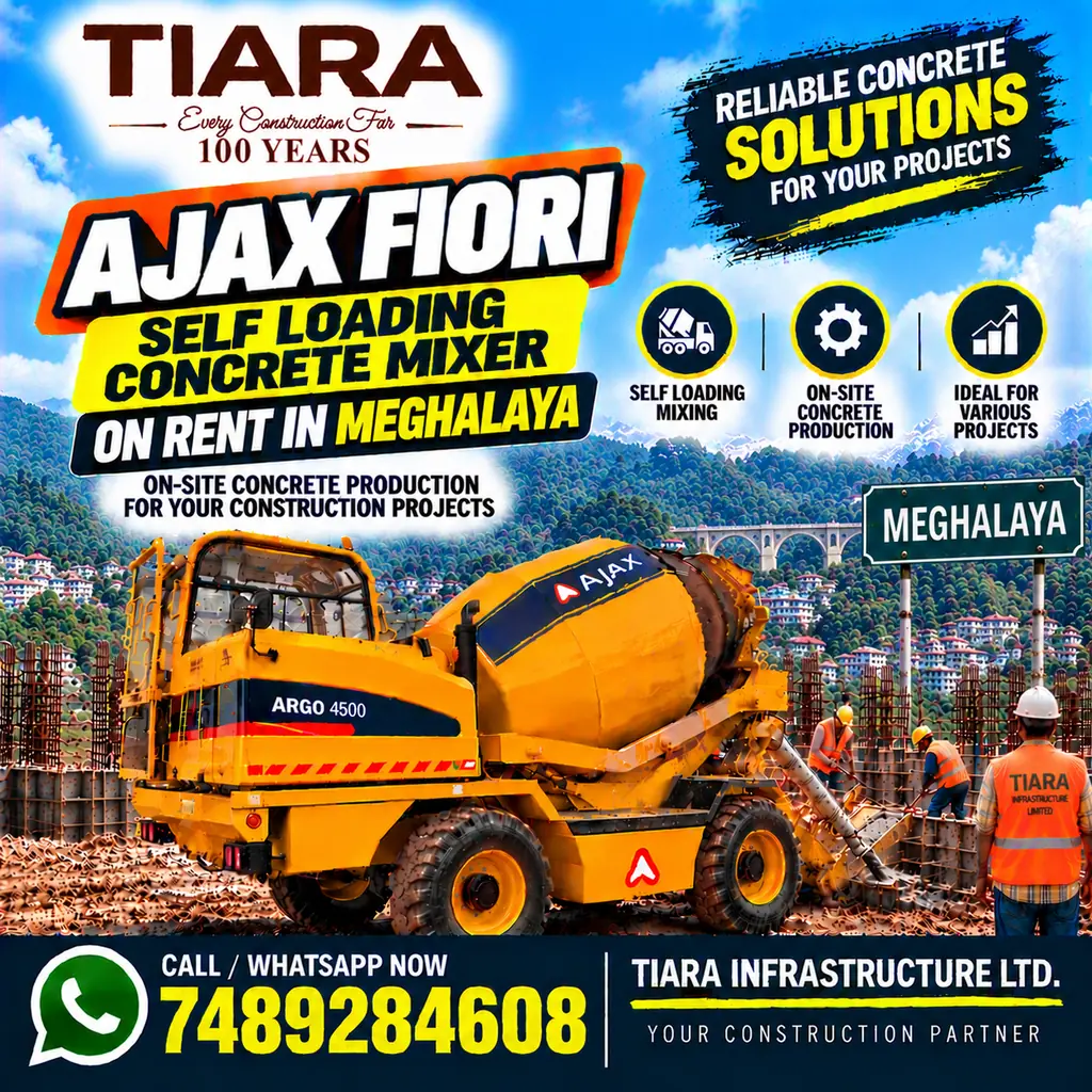Self Loading Concrete Mixer for rental enquiries in Meghalaya