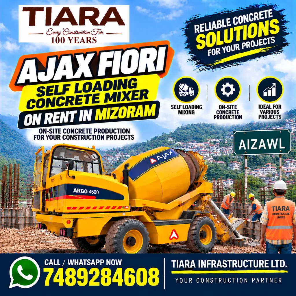 Self Loading Concrete Mixer for rental enquiries in Mizoram
