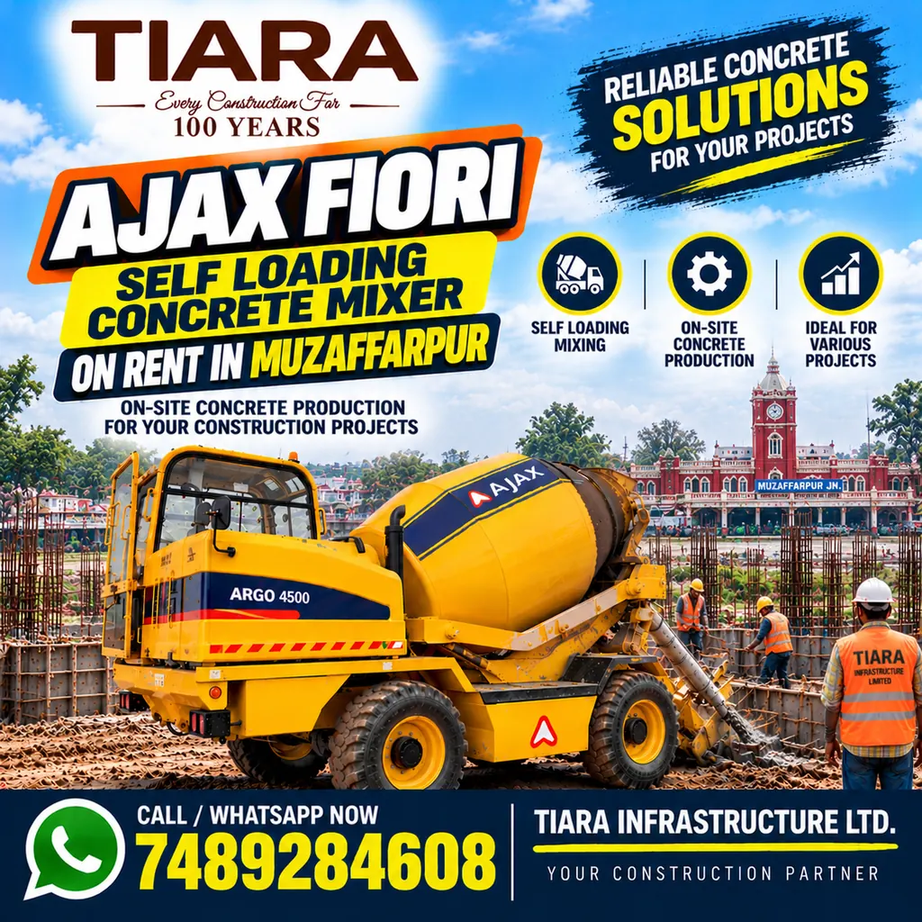 Self Loading Concrete Mixer for rental enquiries in Muzaffarpur