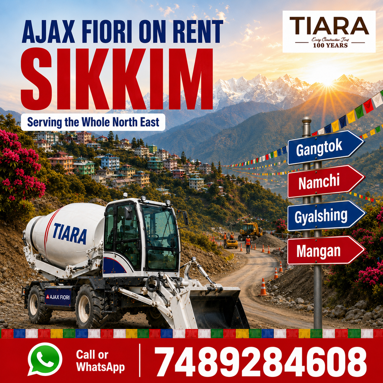 Ajax Fiori on rent in Sikkim and self loading concrete mixer rental