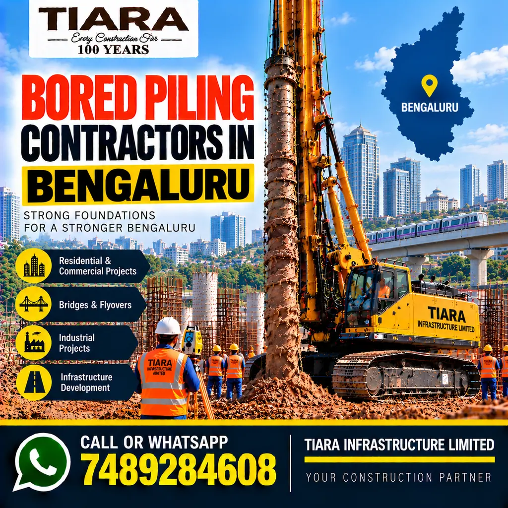 Bored Piling Contractors in Bengaluru Bangalore — hydraulic bored piling and RCC pile foundations
