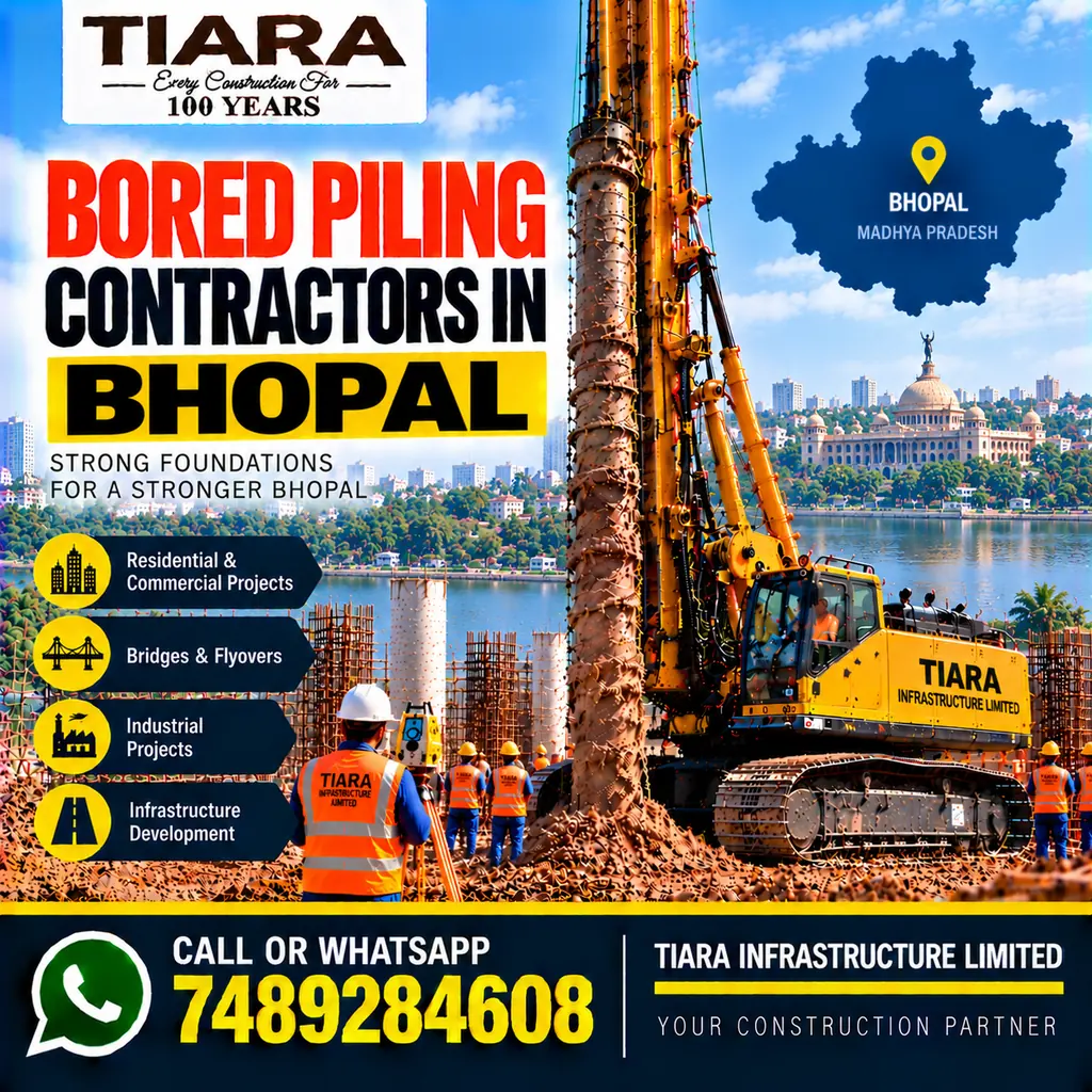 Bored Piling Contractors in Bhopal — hydraulic bored piling and RCC pile foundations