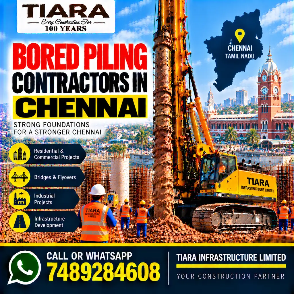 Bored Piling Contractors in Chennai — hydraulic bored piling and RCC pile foundations