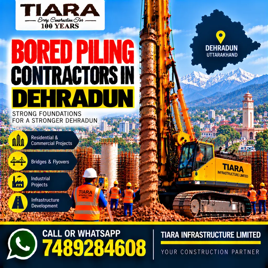 Bored Piling Contractors in Dehradun — hydraulic bored piling and RCC pile foundations