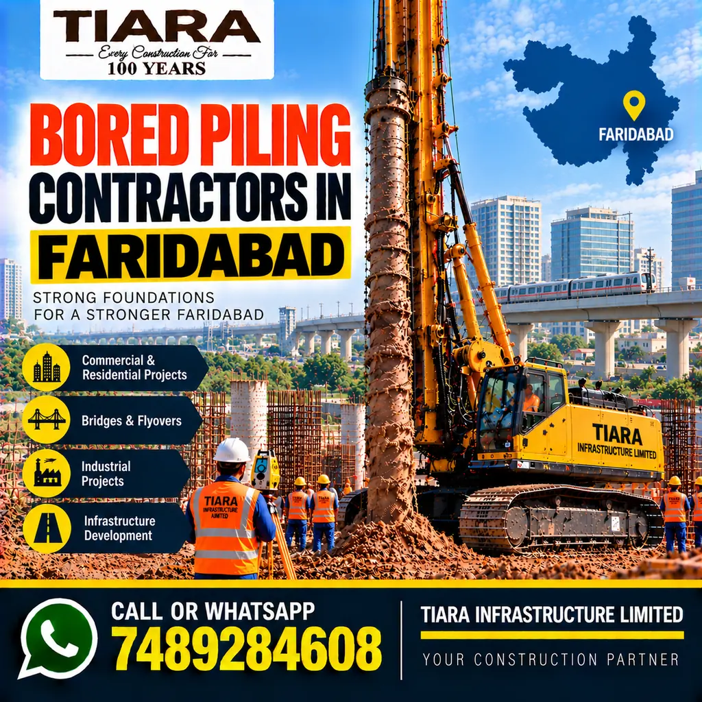 Bored Piling Contractors in Faridabad — hydraulic bored piling and RCC pile foundations