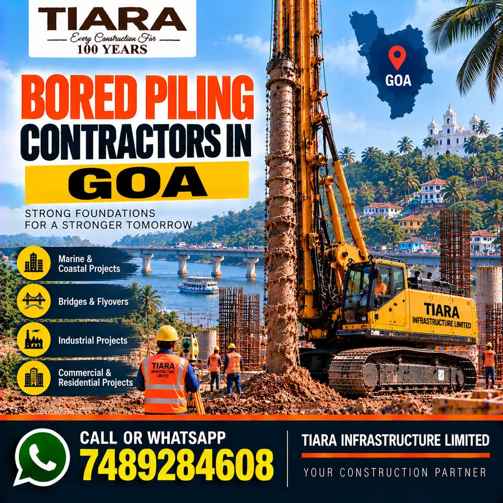 Bored Piling Contractors in Goa — hydraulic rig and pile foundation works