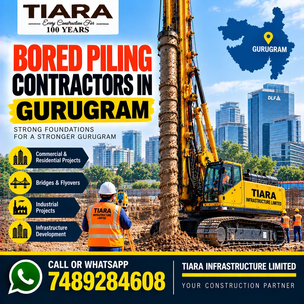 Bored Piling Contractors in Gurugram — hydraulic bored piling and RCC pile foundations