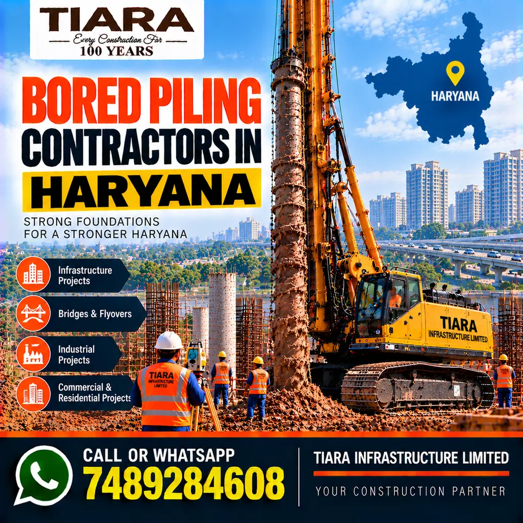 Bored Piling Contractors in Haryana — hydraulic bored piling and RCC pile foundations