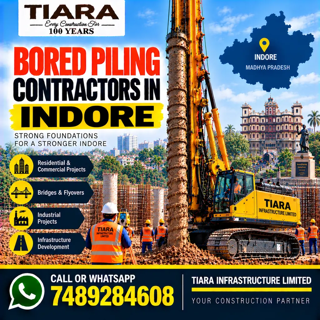 Bored Piling Contractors in Indore — hydraulic bored piling and RCC pile foundations