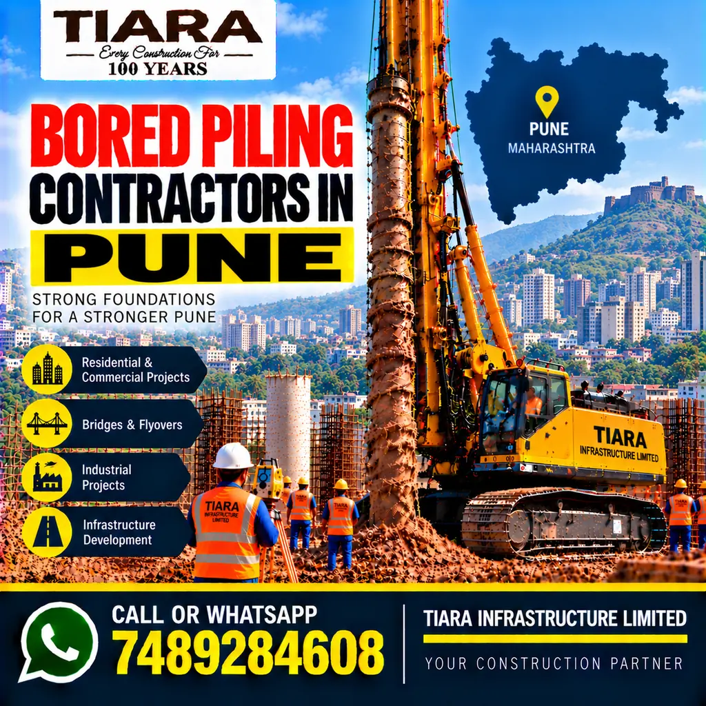 Bored Piling Contractors in Pune — hydraulic bored piling and RCC pile foundations