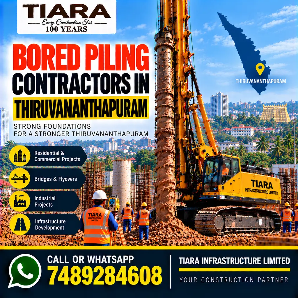 Bored Piling Contractors in Thiruvananthapuram — hydraulic bored piling and RCC pile foundations
