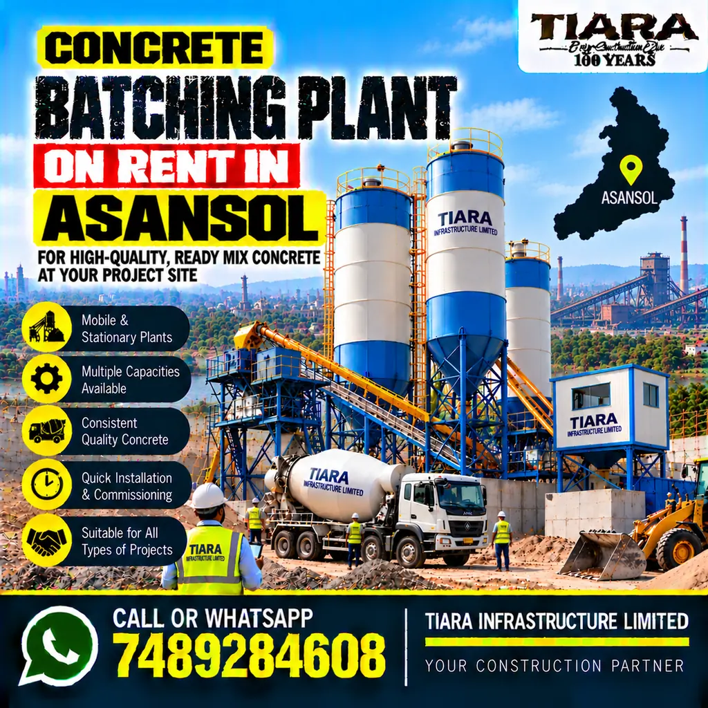 Concrete Batching Plant on Rent in Asansol for project concrete production