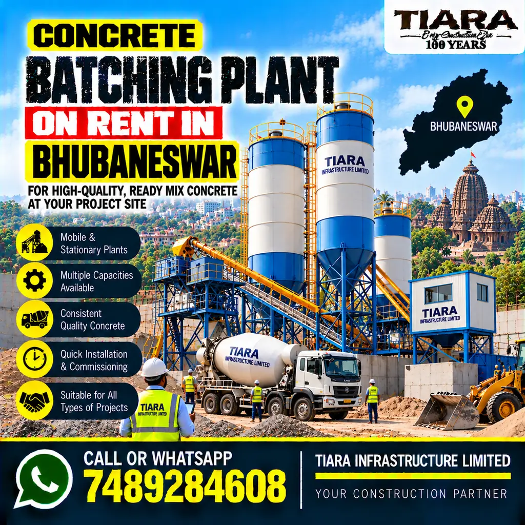 Concrete Batching Plant on Rent in Bhubaneswar for project concrete production