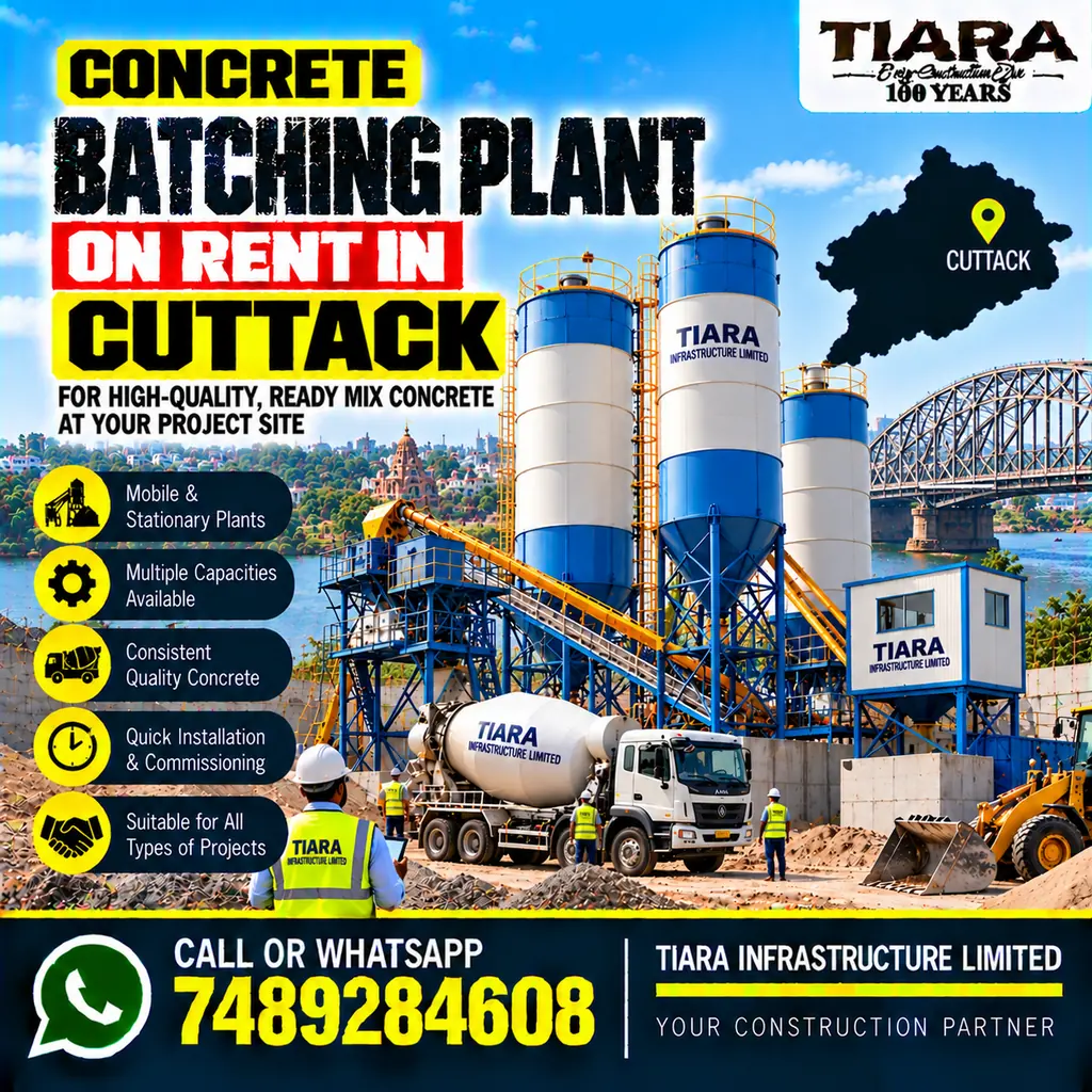 Concrete Batching Plant on Rent in Cuttack for project concrete production