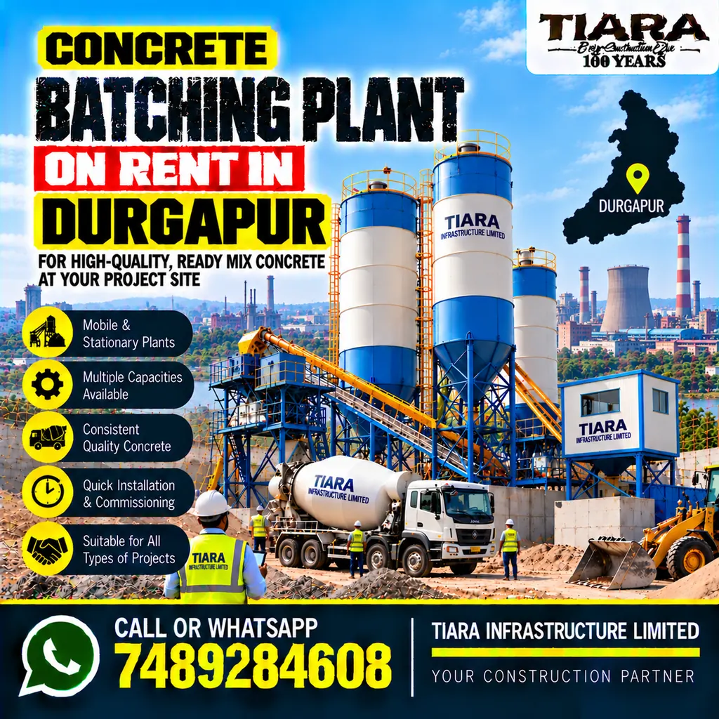 Concrete Batching Plant on Rent in Durgapur for project concrete production