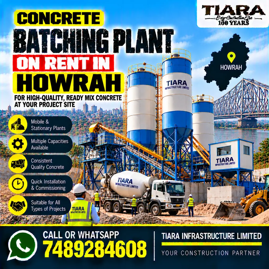 Concrete Batching Plant on Rent in Howrah for project concrete production
