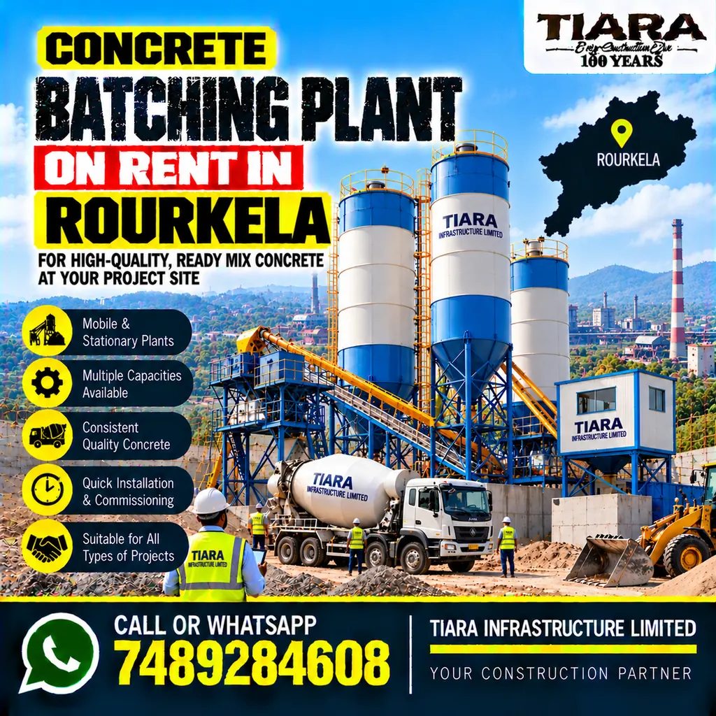 Concrete Batching Plant on Rent in Rourkela for project concrete production
