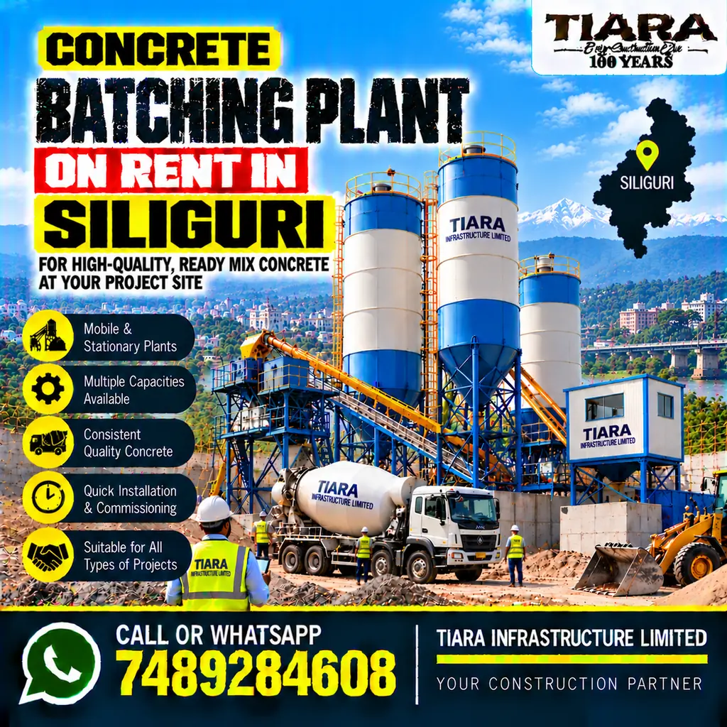 Concrete Batching Plant on Rent in Siliguri for project concrete production