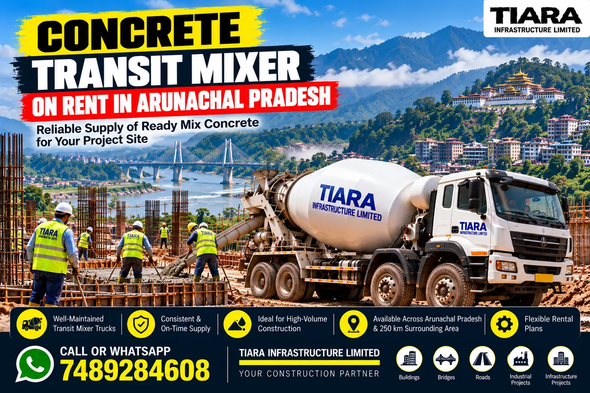 Concrete transit mixer truck on rent in Arunachal Pradesh