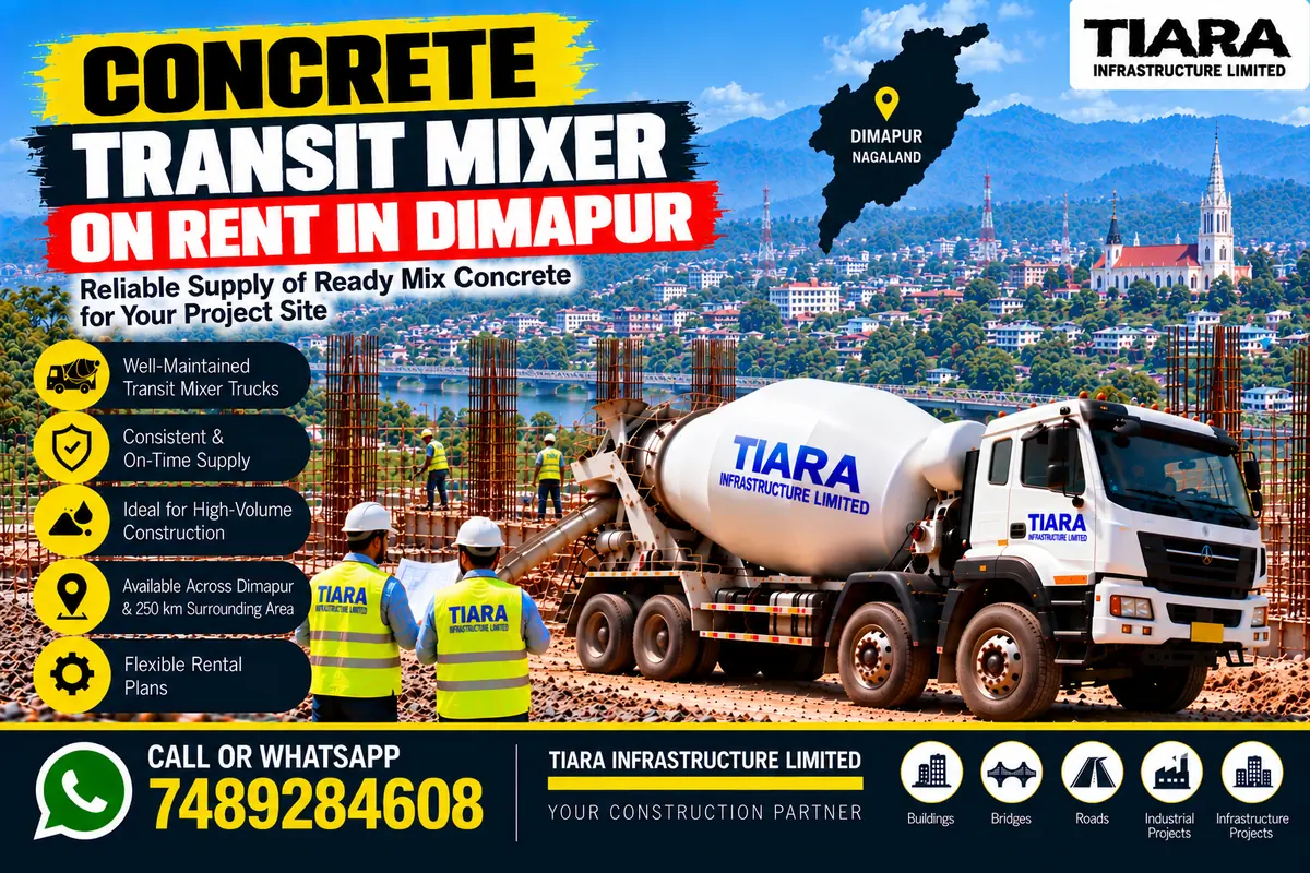 Concrete transit mixer truck on rent in Dimapur