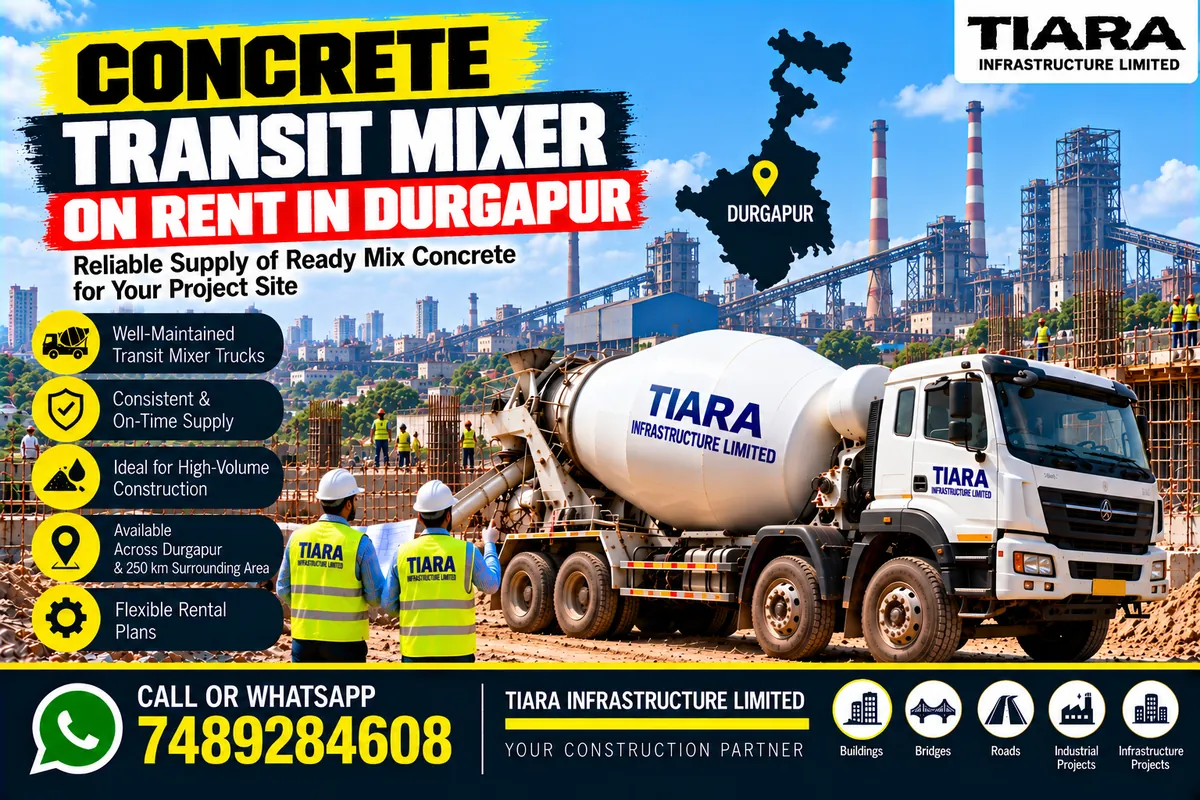 Concrete transit mixer truck rental in Durgapur