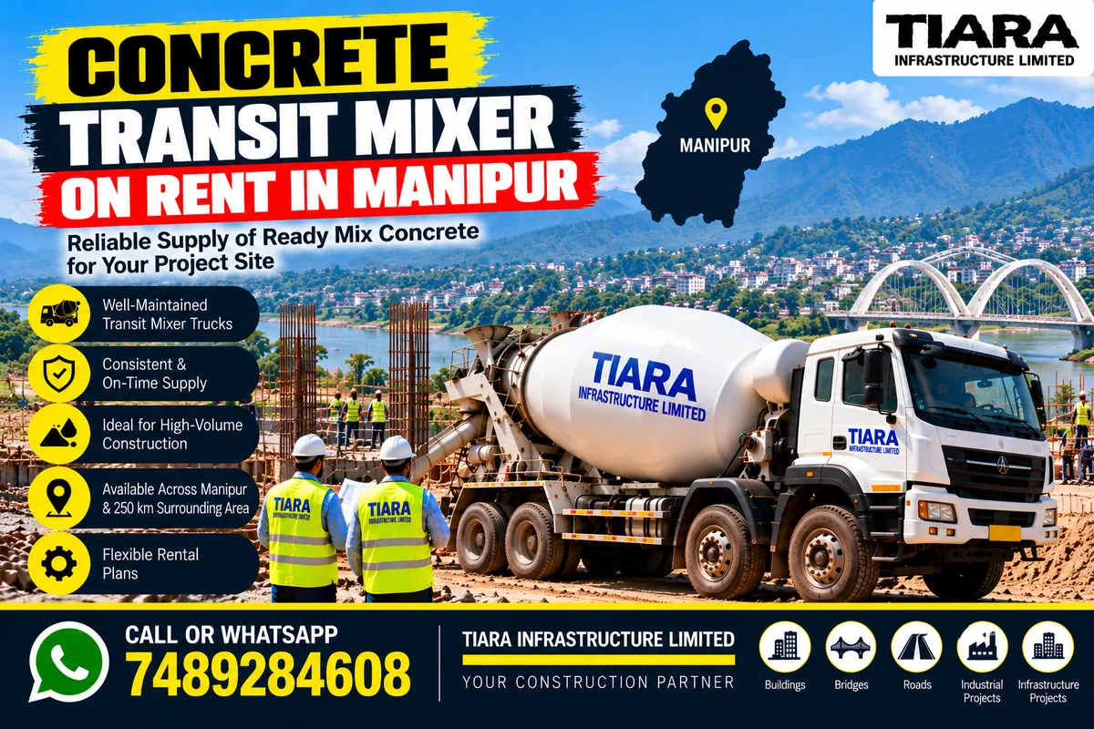 Concrete transit mixer truck on rent in Manipur