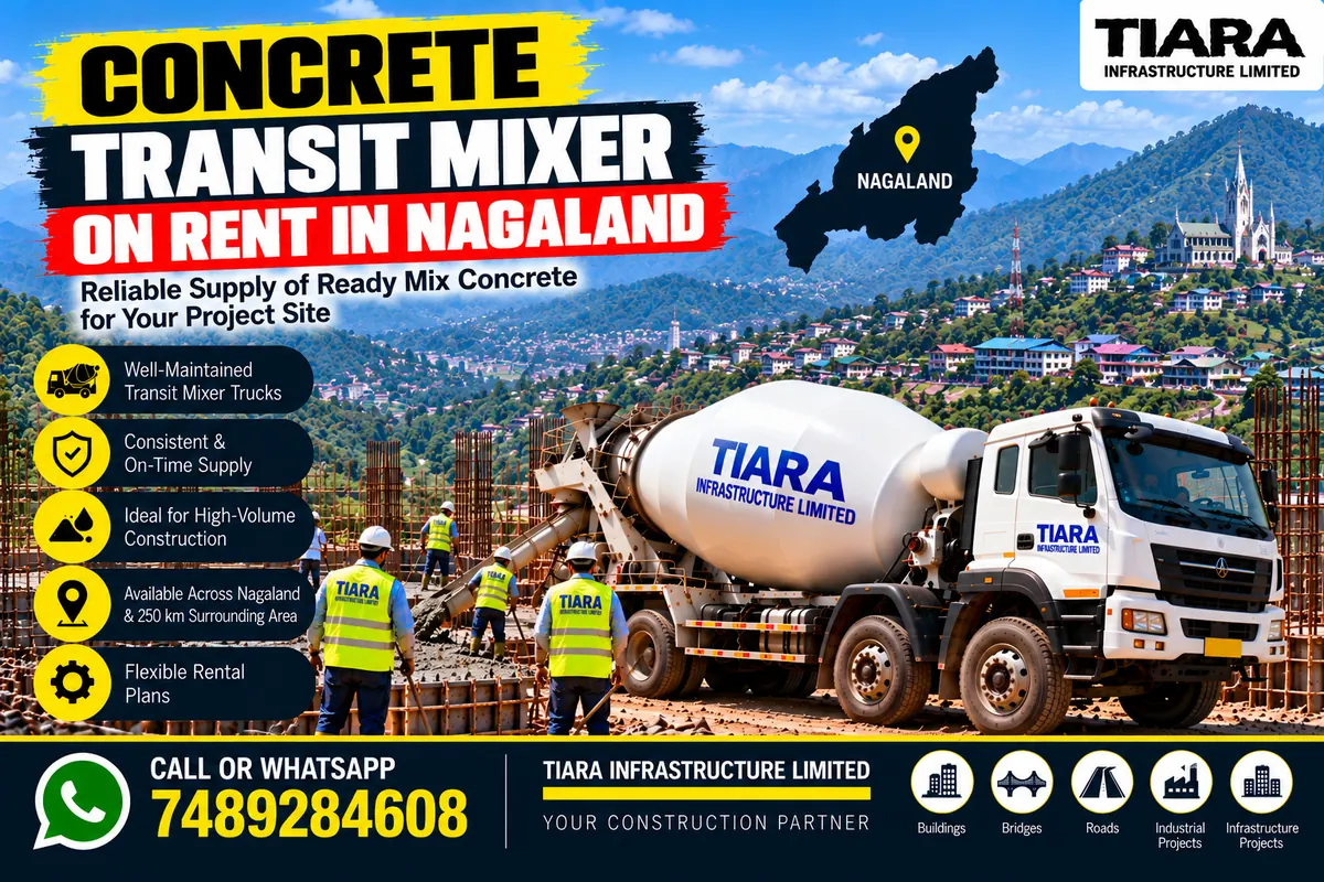 Concrete transit mixer truck on rent in Nagaland