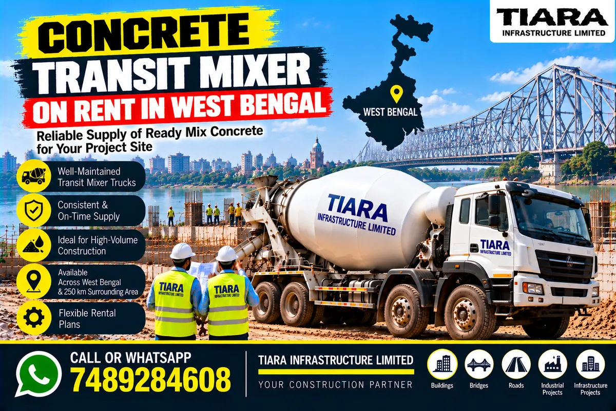 Concrete transit mixer truck rental in West Bengal