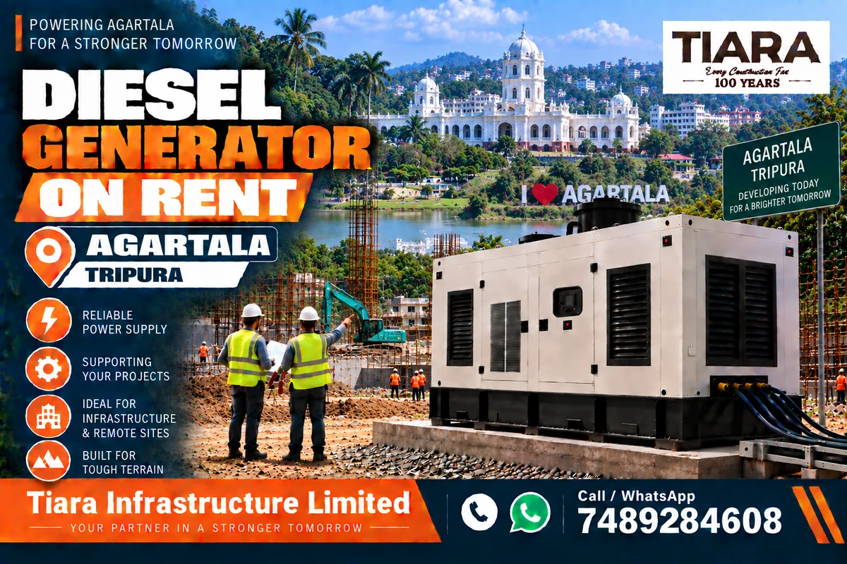 Diesel generator on rent in Agartala, Tripura for construction, industrial and infrastructure projects
