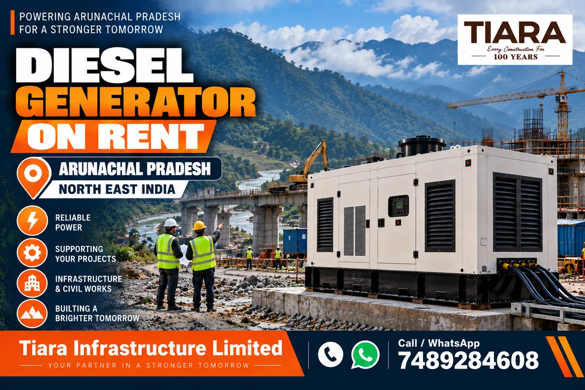 Diesel generator on rent in Arunachal Pradesh for construction, industrial and infrastructure projects