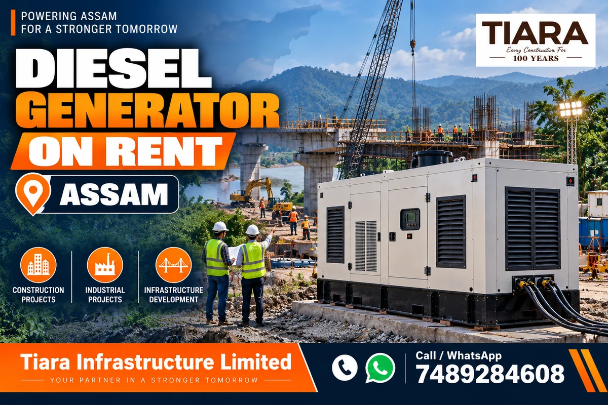 Diesel generator on rent in Assam for construction, industrial and infrastructure projects