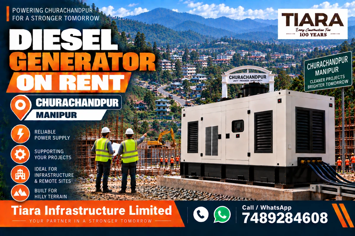 Diesel generator on rent in Churachandpur, Manipur for construction, industrial and infrastructure projects