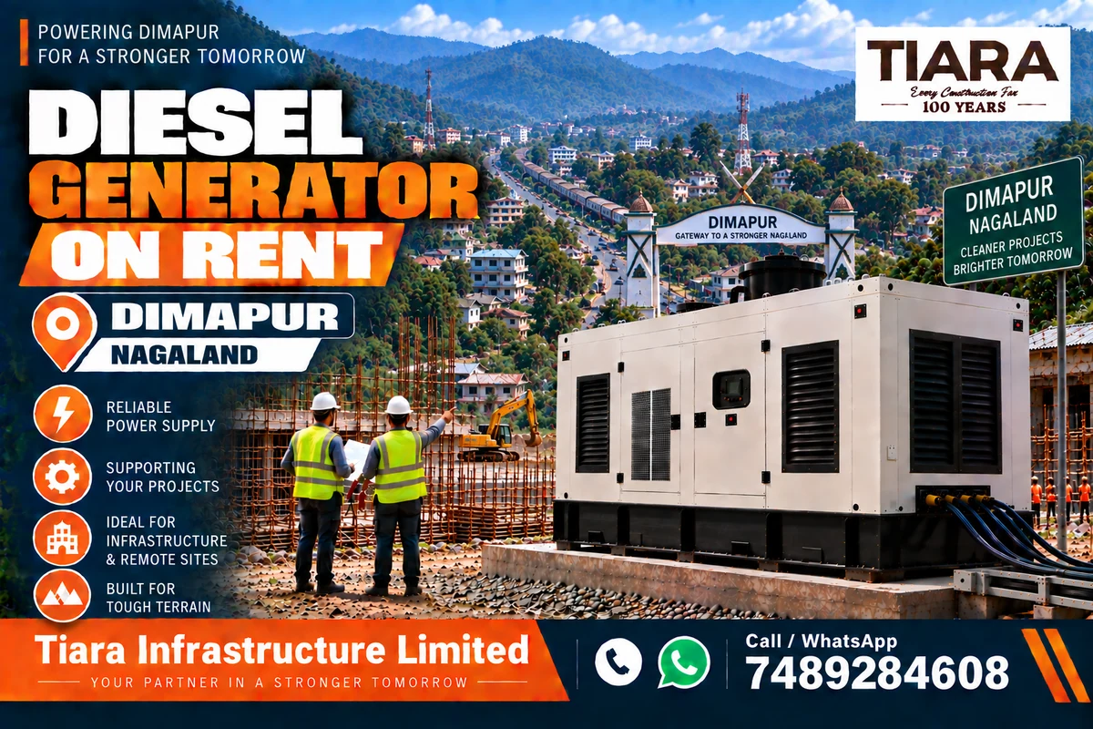 Diesel generator on rent in Dimapur, Nagaland for construction, industrial and infrastructure projects