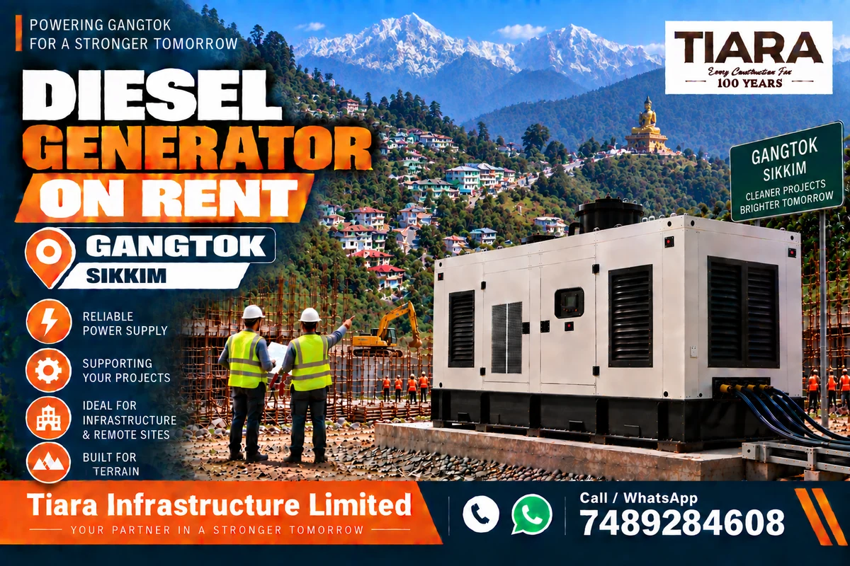 Diesel generator on rent in Gangtok, Sikkim for construction, industrial and infrastructure projects