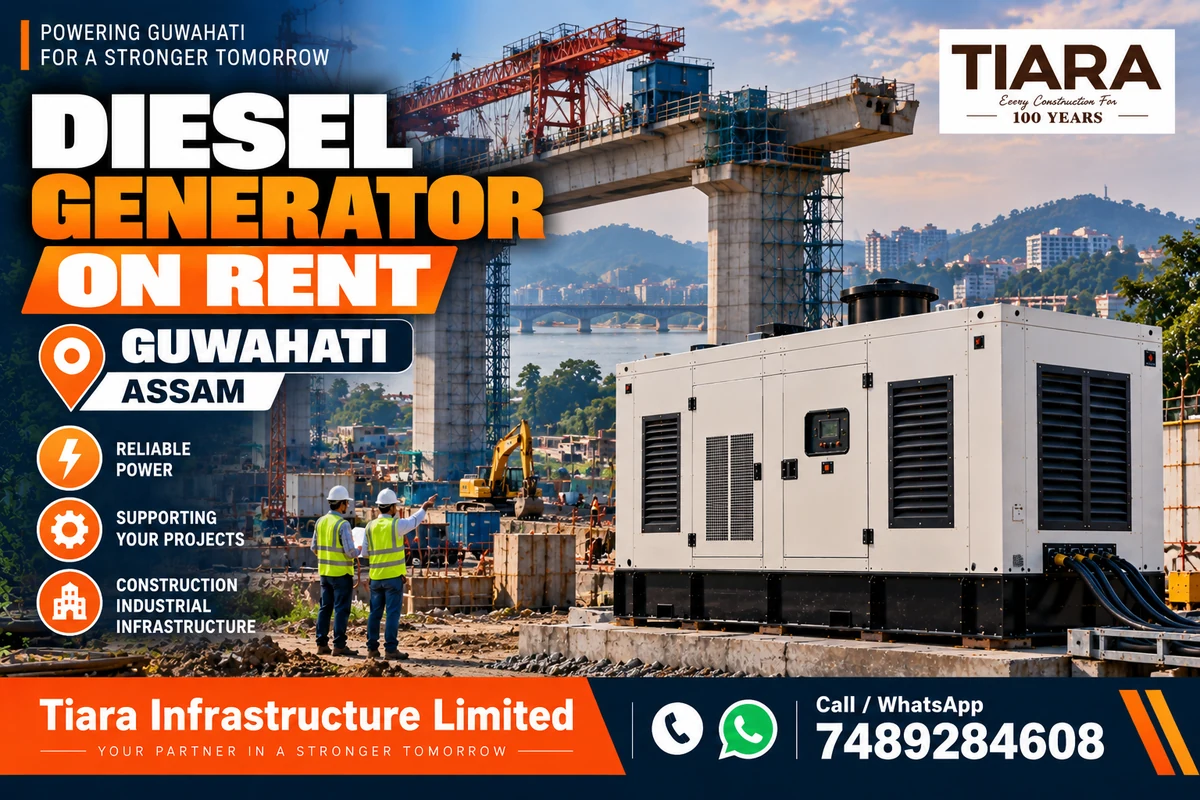 Diesel generator on rent in Guwahati, Assam for construction, industrial and infrastructure projects
