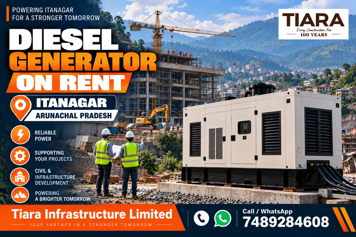 Diesel generator on rent in Itanagar, Arunachal Pradesh for construction, industrial and infrastructure projects